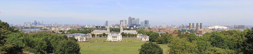 Panoramic view from Royal Observatory, Greenwich north-west (2013)