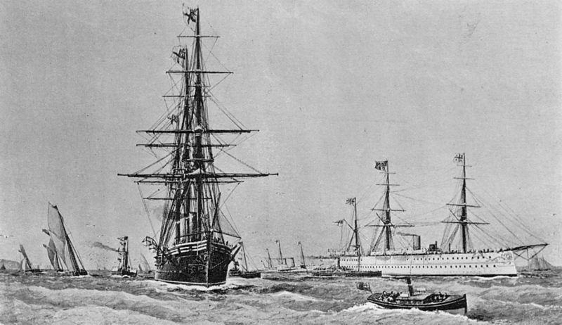 File:HMS Raleigh (1873) and Serapis(1866).jpg