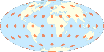 The Hammer projection with Tissot's indicatrix of deformation Hammer with Tissot's Indicatrices of Distortion.svg
