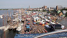 City harbour of Rostock during Hanse Sail 2010 Hanse sail 2010 rostock hafen.jpg
