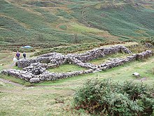 Bath house at Hardknott Hardknott Castle Roman Fort - Bathhouse - geograph.org.uk - 546609.jpg