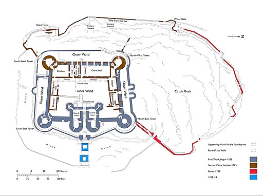 Grundriss Harlech Castle Plan (UNESCO-Welterbe in Wales)