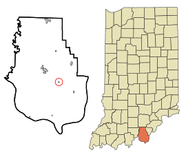 Harrison County Indiana Incorporated and Unincorporated areas New Middletown Highlighted.svg
