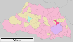 Location of Hasuda in استان سایتاما