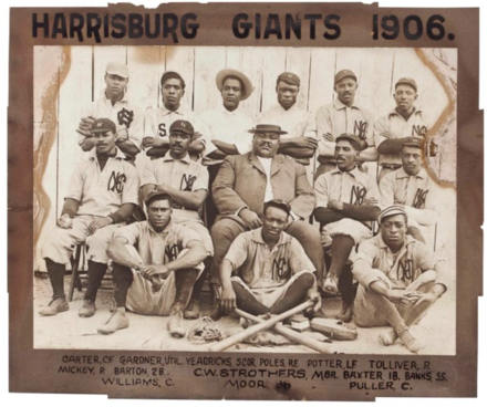 Team photograph of the 1906 Harrisburg Giants. Colonel William "C.W." Strothers is in the center.