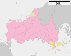 Hirao okulunun Yamaguchi Prefecture şehrindeki konumu