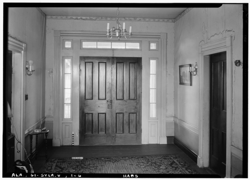 File:Historic American Buildings Survey E. W. Russell, Photographer, June 17, 1937 INSIDE OF FRONT ENTRANCE. - Mountain Spring, State Road 21, Sylacauga, Talladega County, AL HABS ALA,61-SYLA.V,1-6.tif