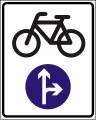 D-37 Vorgeschriebene Fahrtrichtung für Radverkehr - geradeaus oder rechts