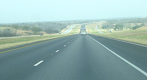 A rural segment of I-37 between Corpus Christi and San Antonio