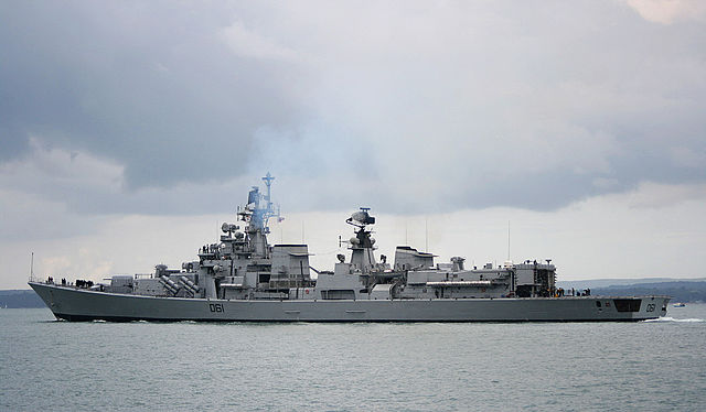 Delhi departing Portsmouth Naval Base, UK, 2009.