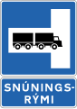 Place for turning on left - Signs indicating large vehicles may be turned around, e.g. in tunnel. Further information is provided on an additional sign below.[6]