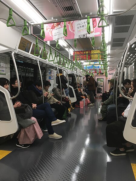 File:Inside a E235 Yamanote Line train night Feb 10 2019 10-47PM.jpeg