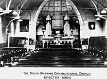Interior of the 1893 South Brisbane Congregational Church Interior of the South Brisbane Congregational Church, erected 1893.jpg