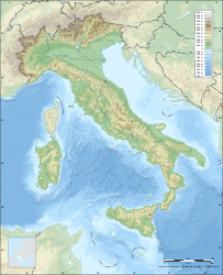 Foto de satélite y mapa topográfico de Italia.