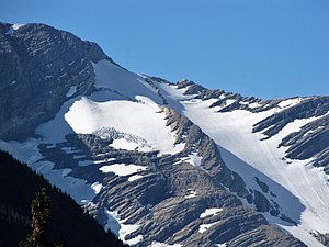 A glacial remnant to east of Jackson Glacier in July 2017 Jackson Glacier remnant.jpg