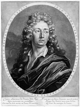 Гравюра Яна ван дер Брюгге с собственного портрета кисти Николы де Ларжильера