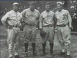 1933 AL All-Stars - Jimmie Foxx, Babe Ruth, Lou Gehrig, and Al Simmons Jimmie Foxx, Babe Ruth, Lou Gehrig, Al Simmons.jpg