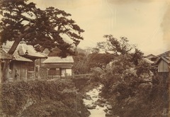 Riverside house at Nagasaki in Japan - presumably 1863-1865