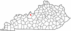 Location of Irvington, Kentucky