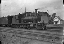 VR Class Vk3 steam locomotive at Kauklahti railway station in the 1920s.