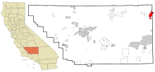 Kern County California Incorporated en Unincorporated gebieden Ridgecrest Highlighted.svg