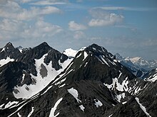 Fuchskarspitze, Kesselspitze und Glasfelderkopf mit Lärchwand