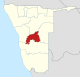 Lage der Region Khomas in Namibia