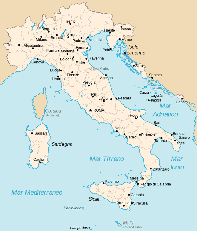 Provinces of Italy in 1942 during the World War II
