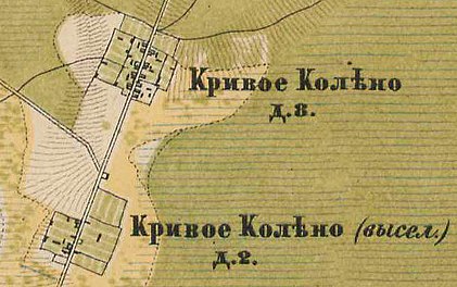 План деревни Старое Колено. 1885 год