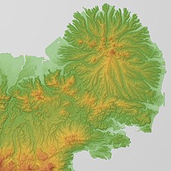 両子火山群の地形図