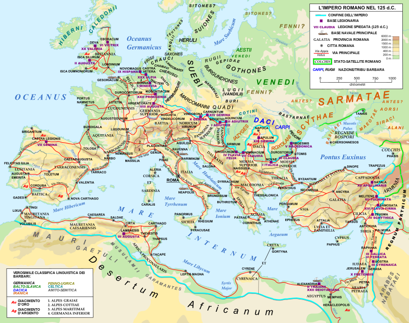Alto Impero romano - Localizzazione