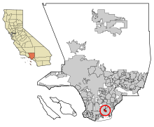 Las áreas incorporadas del condado de Los Ángeles Signal Hill destacadas.svg