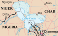 Mapa politica dau lac Chad (en anglés)