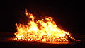 The bonfire at South Street, during Lewes Bonfire 2013, held in Lewes, East Sussex.