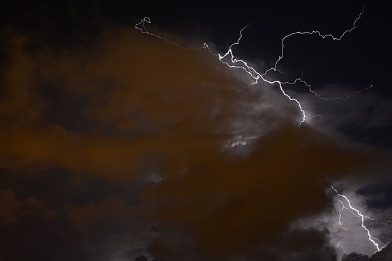 Lightning storm in Camerino, Italy