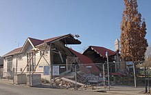 Linwood Community Centre and Art Gallery with the back collapsed by the February 2011 earthquake Linwood Community Centre and Art Gallery.jpg