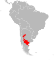 Range of Liolaemus darwinii