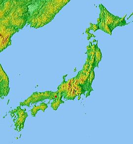 Poloha mesta v rámci Japonska.