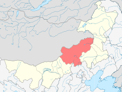 Location of Xilingol League in Inner Mongolia