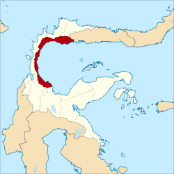 Localização no centro de Sulawesi