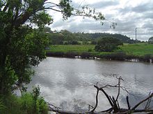 The Logan River and lower grazing lands prone to floods seen from Meadowbrook, 2013 Logan River and Bethania.jpg