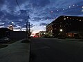 Looking West on 100 block of E Central Ave (south lane) at night, Dec 2014