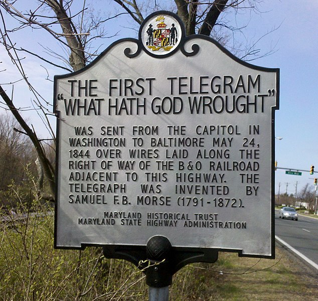 File:MD Historical Marker First Telegram.jpg