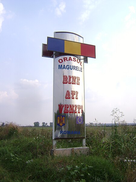 File:Magurele Town Welcome Sign.JPG