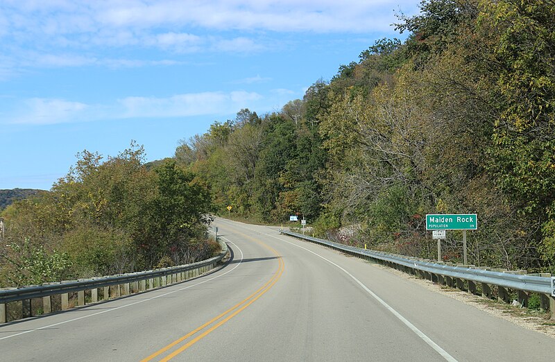 File:Maiden Rock Wisconsin Sign WIS35.jpg