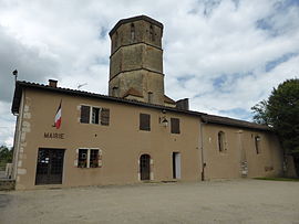 Mairie de Castex d'Armagnac et église Saint-Cane.JPG