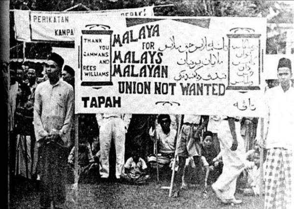 A protest against Malayan Union.