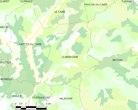 Mapa obce Clamensane