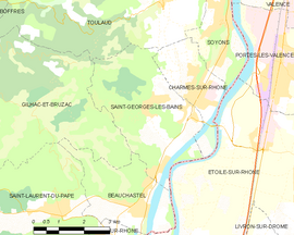 Mapa obce Saint-Georges-les-Bains