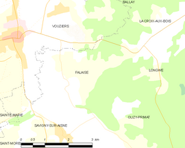 Mapa obce Falaise